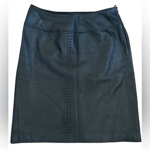 100% Genuine Leather Black Skirt | Fully Lined | Size 8